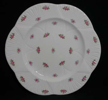 Shelley Rosebud - Green Trim - 13426 Plate - Dinner - Minor Marks