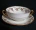 Limoges Bridal Wreath - Plain Edge Cream Soup & Saucer Set - 