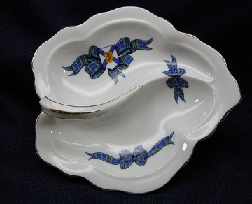 Royal Albert Nova Scotia Tartan Leaf Dish With Handle