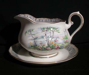 Royal Albert Silver Birch Gravy Boat & Underplate